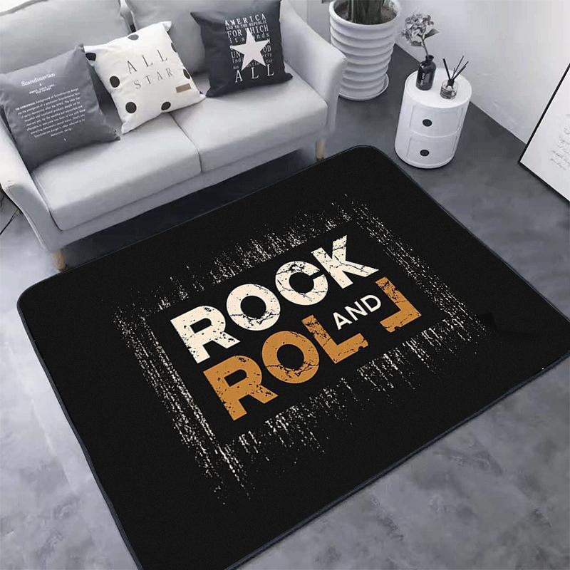 Home Textiles Rug - ロックンロールカーペット ハードロック レブル エレクトロニックドラム ラグ リビングルーム