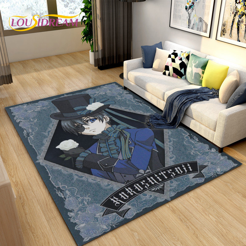 Home Textiles Rug - 漫画の壁のマット,黒,ブタン,リビングルームの寝室のソファの装飾,子供のための滑り止めフロアマット