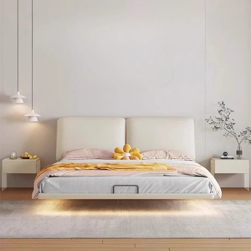 Home Textiles Of Scandinavia - 150x200 180x200 cm ホームモダンミニマリスト浮遊テキスタイルクラフトダブルベッド2人用フルサイズベッドフレーム寝室家具