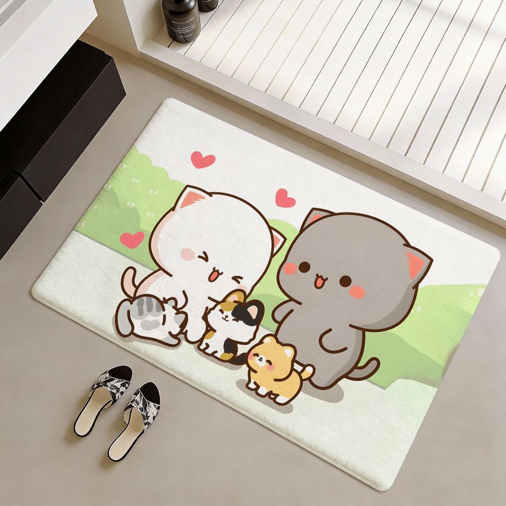 Home Textiles Rug - かわいい P-Peach And Goma フロアマット ソフトフランネル