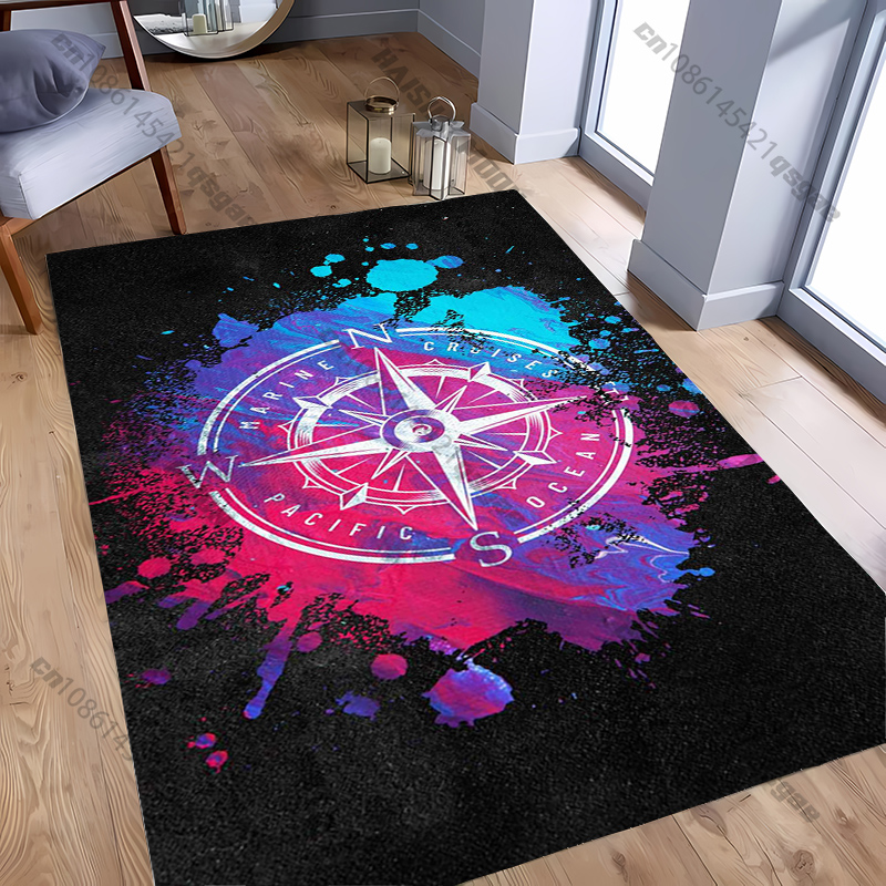 Home Textiles Rug - コンパスデザインのラグ、モダンな空間のリビングルーム、寝室、ソファの装飾カーペット、高級ギフトマット