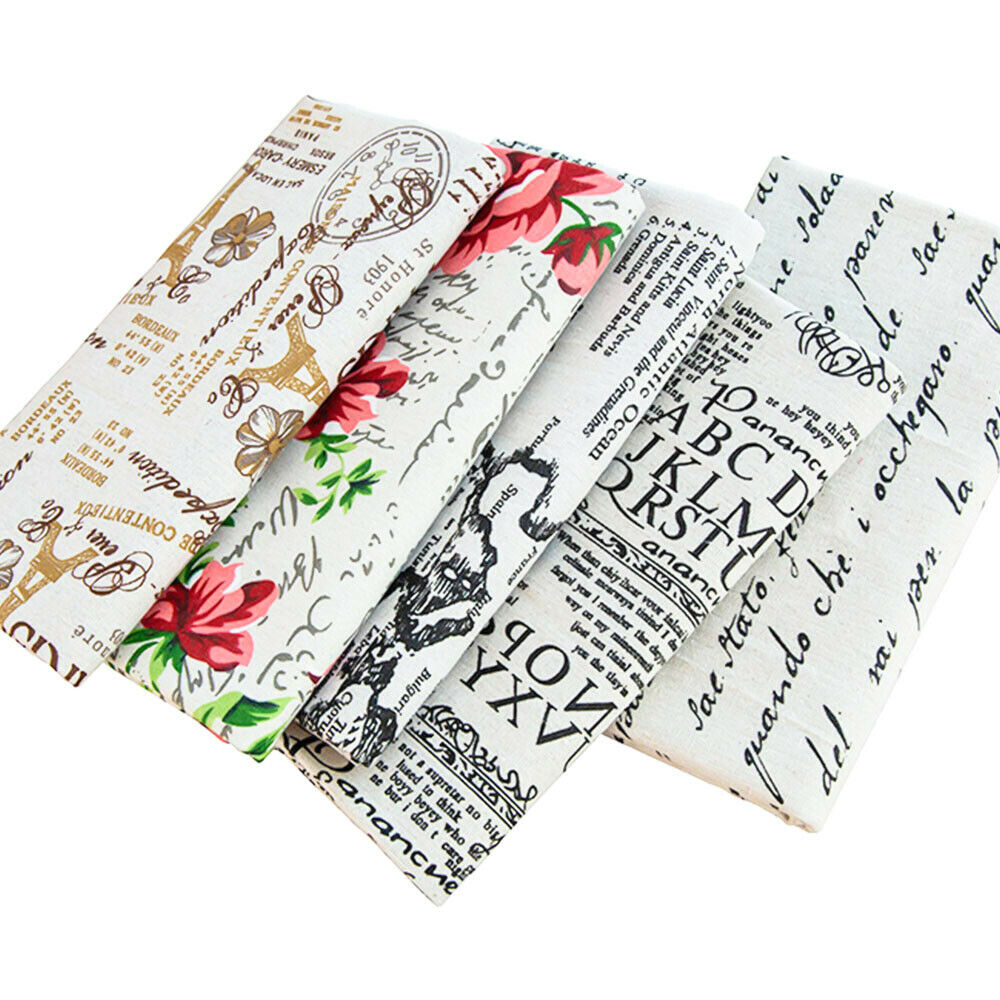 Home Textiles Paris - パリエッフェル塔フラワーシールフレンチパターン生地コットンリネン耐性 DIY 縫製アートクラフトホームテキスタイル装飾材料