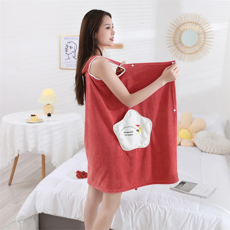Home Textiles Super Soft - ウェアラブルマイクロファイバーバスローブ 超吸水性 ソフト レディース シャワー用 女性用バスタオル