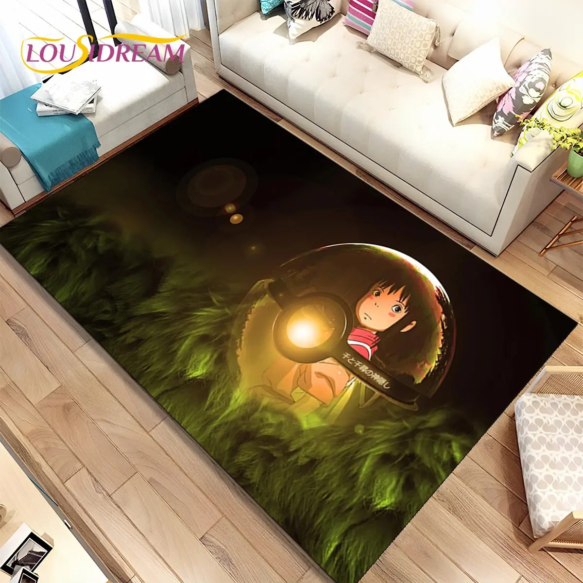 Home Textiles Rug - 千と千尋の神隠し漫画アニメエリアラグ、リビングルーム、ベッドルーム、ソファ、ドアマット装飾用カーペットラグ、子供用滑り止めフロアマット3D