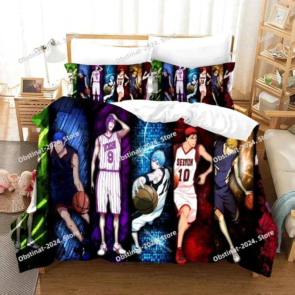 Home Textiles Super Soft - アニメキッズ黒子のバスケ寝具セットプリント枕カバー付き布団カバーソフトシングルダブルクイーンスーパーキングホームテキスタイル