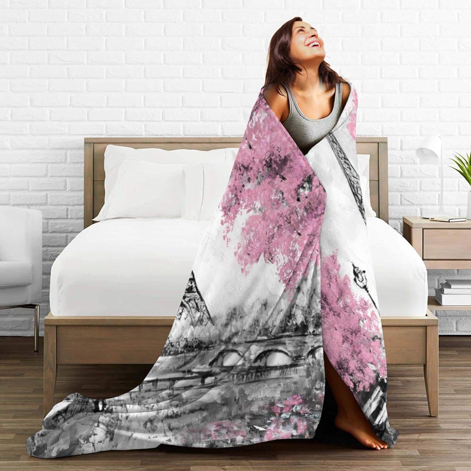 パリのエッフェル塔プリントブランケット ソファベッド用 旅行 - Home Textiles Paris のレビューと価格