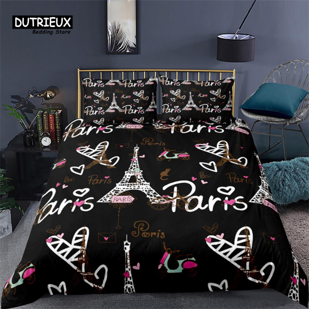 ソフトパリのエッフェル塔の掛け布団カバーセット,3Dプリント - Home Textiles Paris のレビューと価格