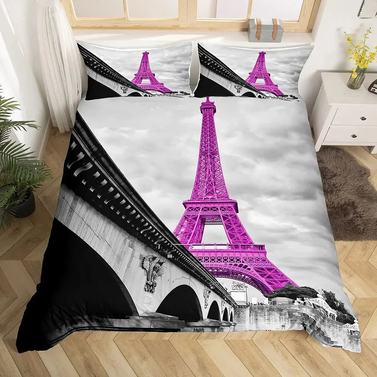 エッフェル塔パリテーマ快適な布団カバー枕カバー寝具セット子供 - Home Textiles Paris のレビューと価格