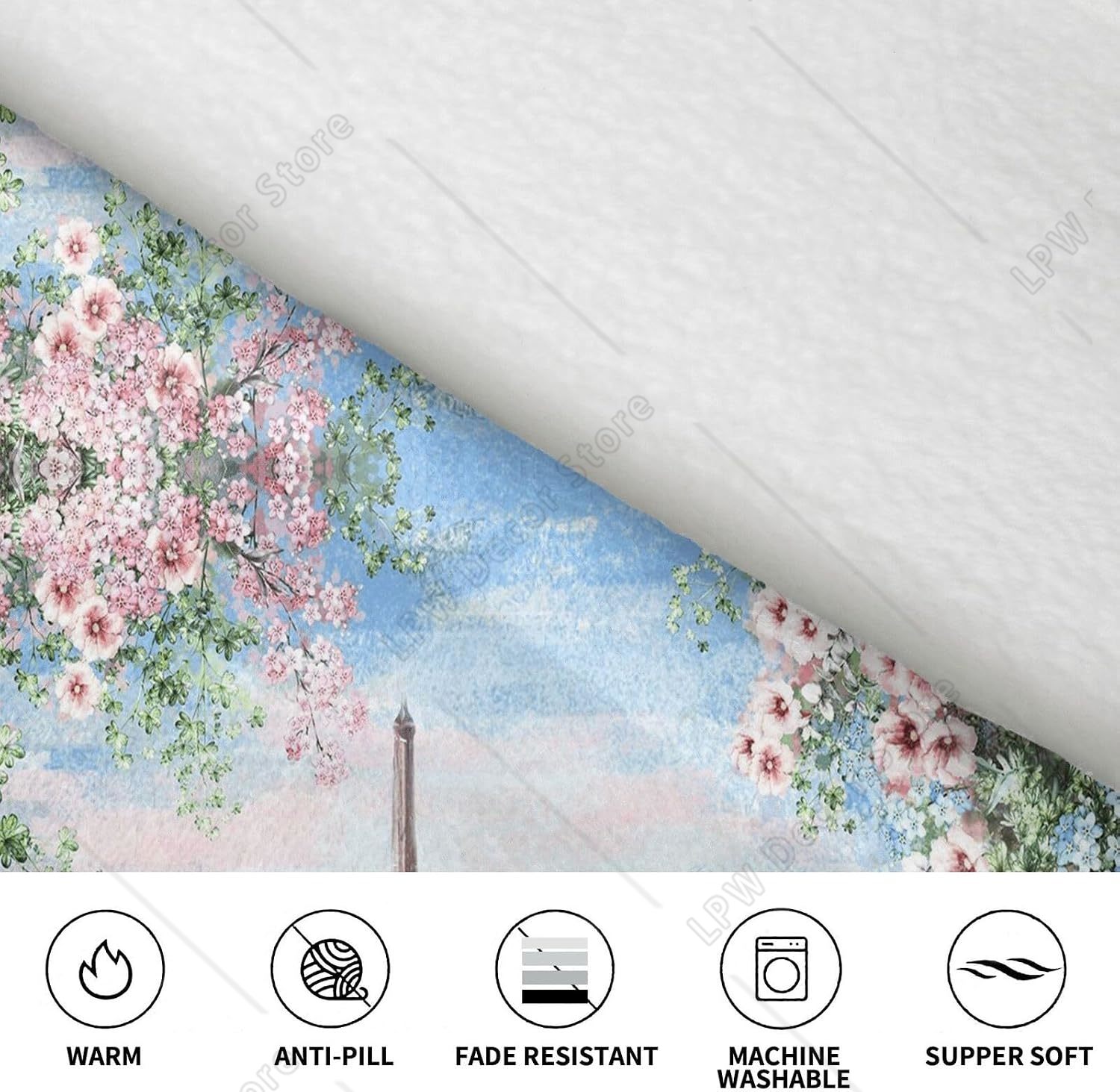 タワーパリプリントブランケットパーカー 女性&男性用 大人テ - Home Textiles Paris のレビューと価格