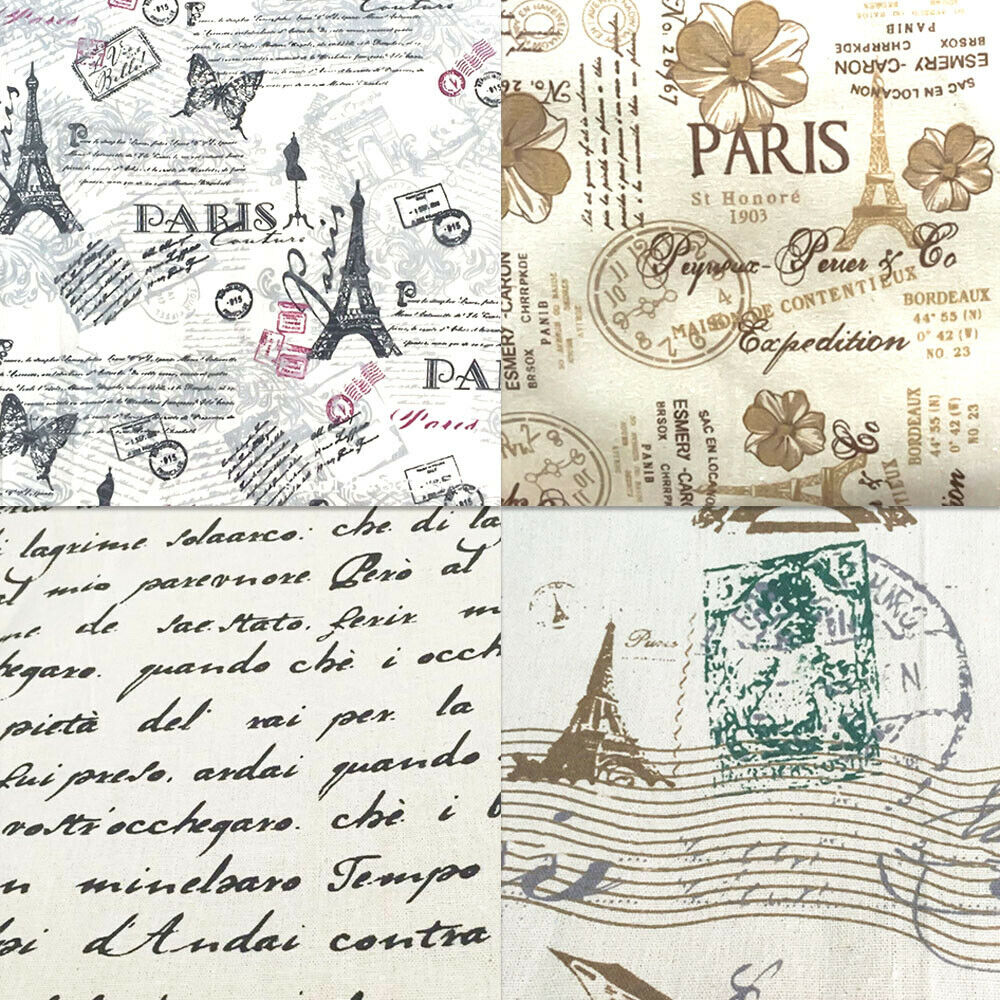 パリエッフェル塔フラワーシールフレンチパターン生地コットンリ - Home Textiles Paris のレビューと価格