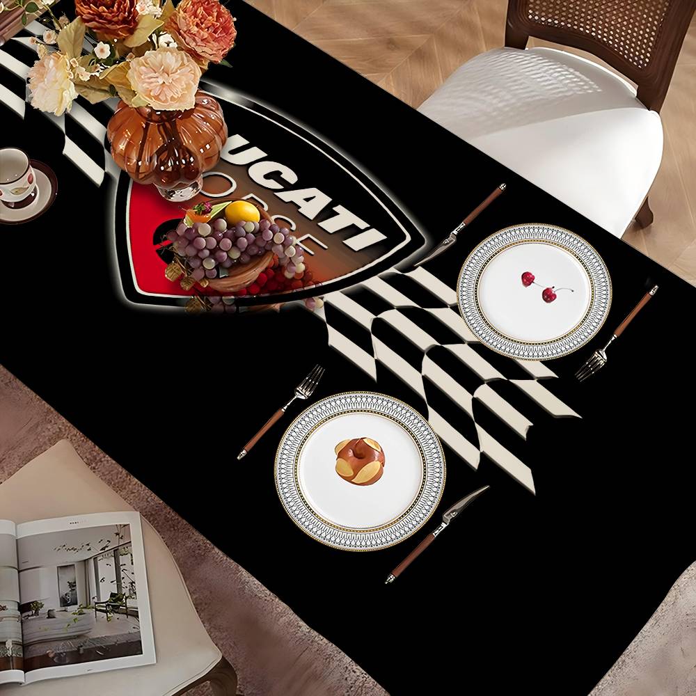 D-Ducaties モーターサイクルロゴテーブルクロス テ - Home Textiles Today Logo のレビューと価格