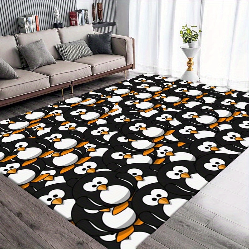 漫画風のかわいいペンギンラグ - リビングルーム、寝室、家の - Home Textiles Rug のレビューと価格