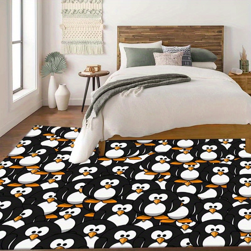 漫画風のかわいいペンギンラグ - リビングルーム、寝室、家の - Home Textiles Rug のレビューと価格