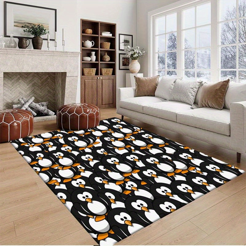 漫画風のかわいいペンギンラグ - リビングルーム、寝室、家の - Home Textiles Rug のレビューと価格