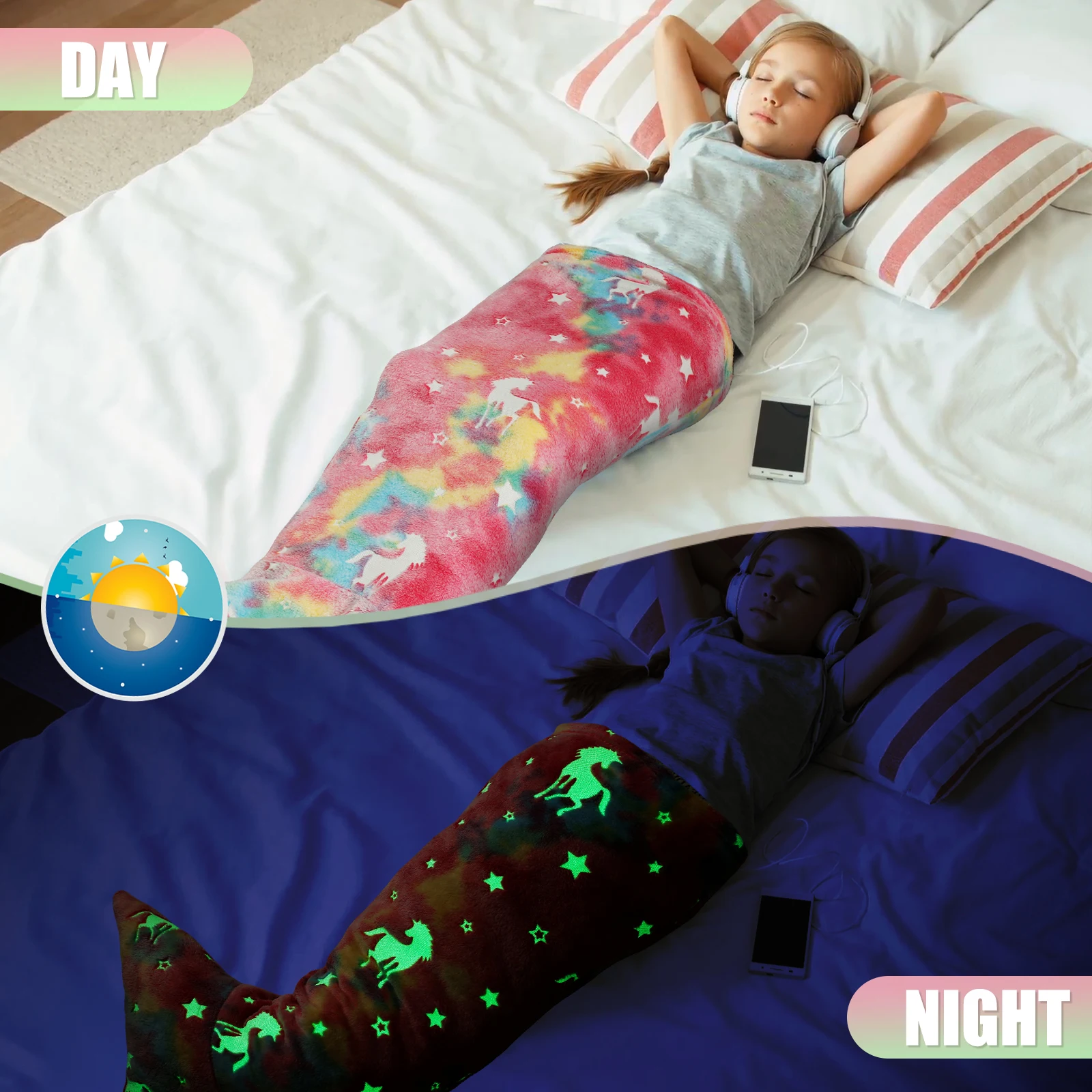 フランネルマーメイド寝袋 超ソフト 発光マーメイドブランケッ - Home Textiles Super Soft のレビューと価格