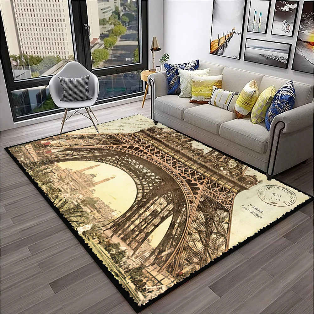 フランスパリエッフェル塔レトロカーペットラグホームリビングル - Home Textiles Paris のレビューと価格