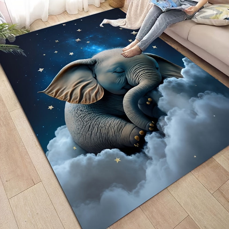 夢のような象の絨毯（保育園用） |   星空の夜雲のデザイン - Home Textiles Rug のレビューと価格